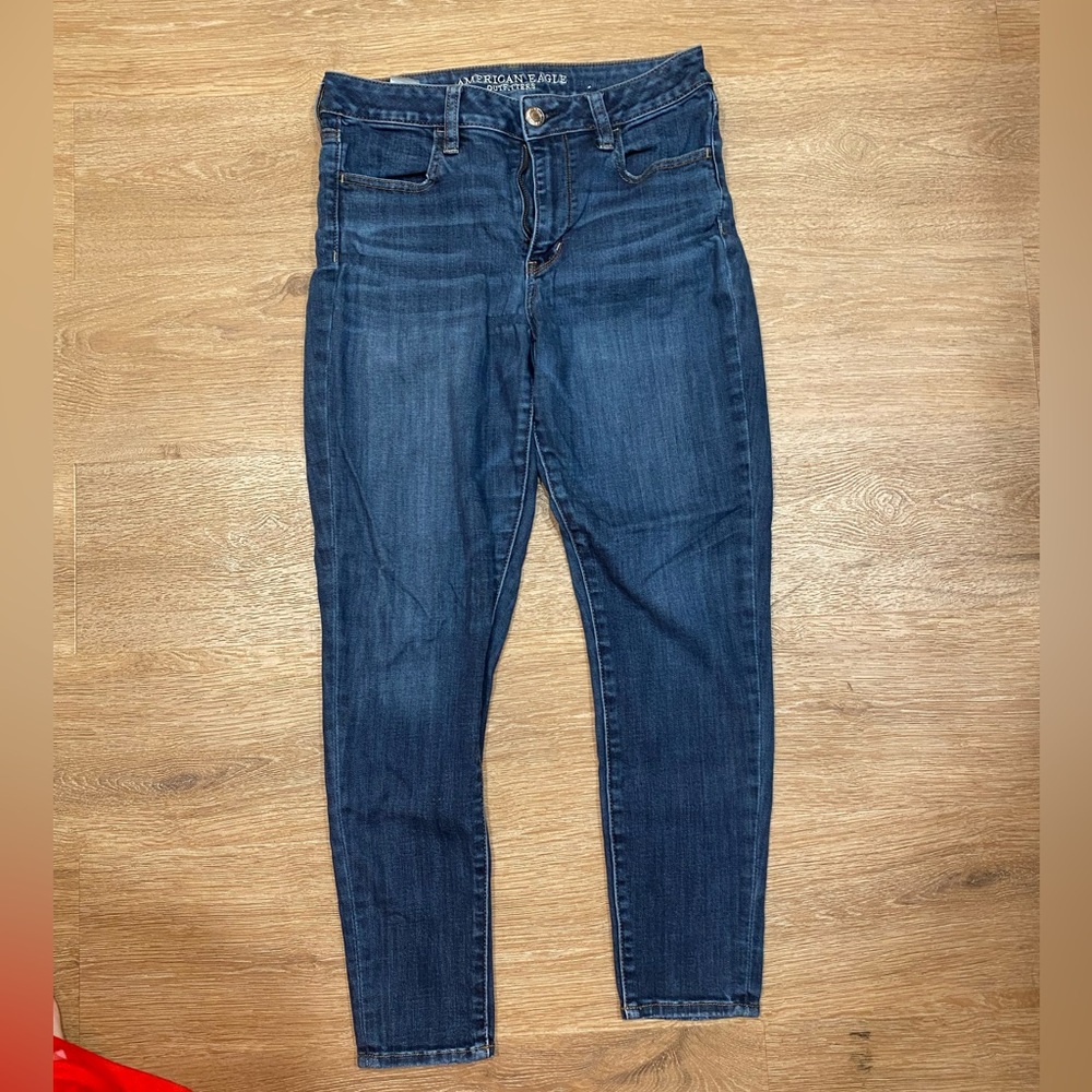 American Eagle Outfitters Women's Dark Blue Skinny Jeans